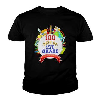 100 Days Of 1St Grade School Student Gift 100 Days Of School Youth T-shirt | Mazezy