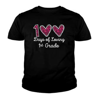 100 Days Of Loving 1St Grade 100Th Day Of School Teacher Youth T-shirt | Mazezy