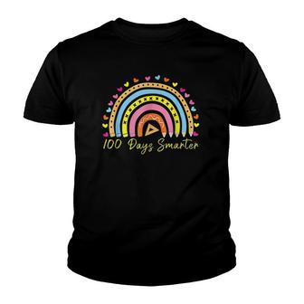 100 Days Smarter Rainbow 100Th Day Of School Teacher Youth T-shirt | Mazezy