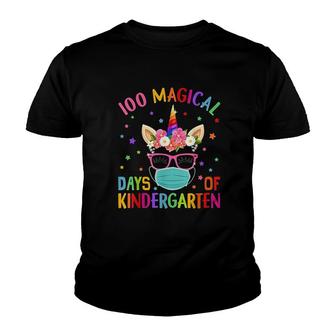 100 Magical Days Of Kindergarten School Unicorn Youth T-shirt | Mazezy