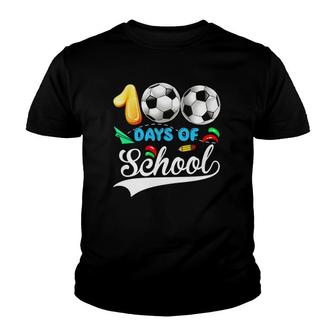 100Th Day Of School Soccer Lover 100 Days Of School Sport Youth T-shirt | Mazezy
