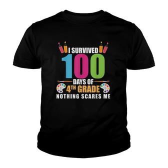 100Th Day Of School Survived 100 Days Of 4Th Grade Teacher Youth T-shirt | Mazezy AU