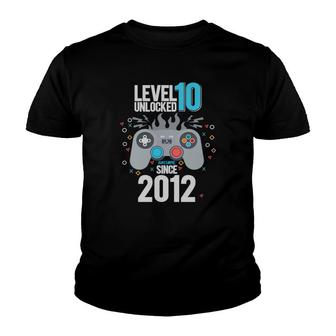 10Th Birthday 10 Years Old Level 10 Unlocked Awesome Since 2012 Gamer Youth T-shirt - Seseable