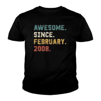 14Th Birthday Gift 14 Years Old Awesome Since February 2008 Ver2 Youth T-shirt | Mazezy