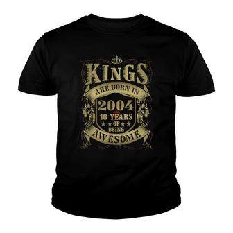 18Th Birthday Vintage Kings Born In 2004 18 Years Old Youth T-shirt | Mazezy