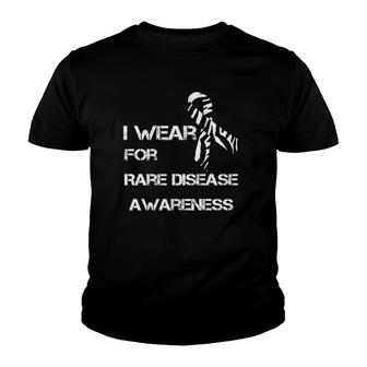 2020 February Rare Disease Day Awareness Month Zebra Ribbon Youth T-shirt | Mazezy