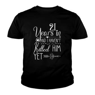 21St Wedding Anniversary Gift For Her Just Married 21 Years Youth T-shirt | Mazezy
