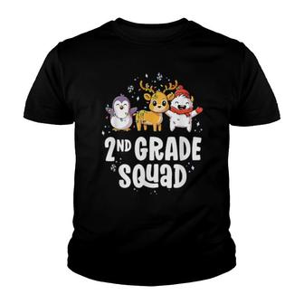 2Nd Grade Squad Matching Teacher Christmas School Crew Youth T-shirt | Mazezy
