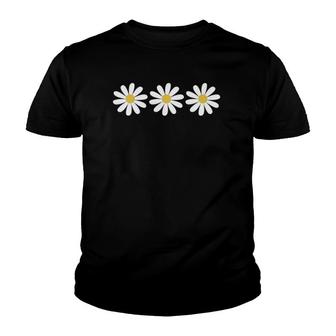 3 Simple But Pretty Daisy Flower Tee Youth T-shirt | Mazezy