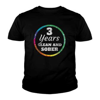 3 Years Clean And Sober Addiction Youth T-shirt | Mazezy