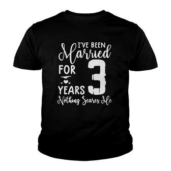 3 Years Married Funny Couple 3Rd Anniversary Tee Youth T-shirt | Mazezy