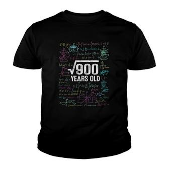 30Th Birthday Gift Idea Square Root Of 900 Years Old Youth T-shirt | Mazezy