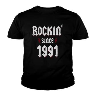 30Th Birthday Gifts Men Vintage Rockin Since 1991 Ver2 Youth T-shirt | Mazezy