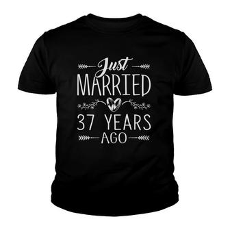 37Th Wedding Anniversary Gifts 37 Years Marriage Matching Youth T-shirt - Thegiftio UK