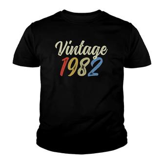 40Th Birthday Gift 40 Years Old Bday Retro Vintage 1982 Ver2 Youth T-shirt | Mazezy