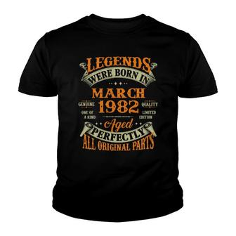 40Th Birthday Legends Born In March 1982 40 Years Old Youth T-shirt | Mazezy
