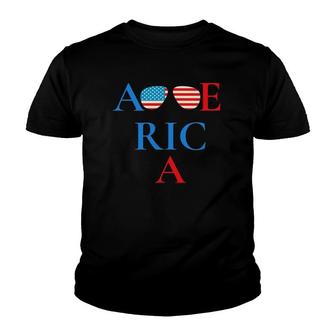 4Th Of July American Flag Usa Youth T-shirt