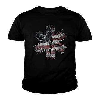 4th Of July Para Medic American Flag Youth T-shirt | Mazezy