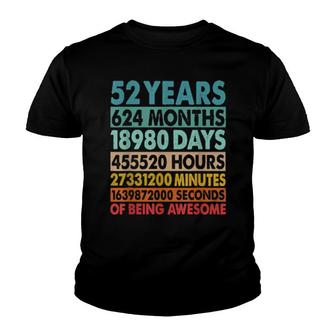 52 Years Old 52Nd Birthday Vintage Retro Youth T-shirt | Mazezy
