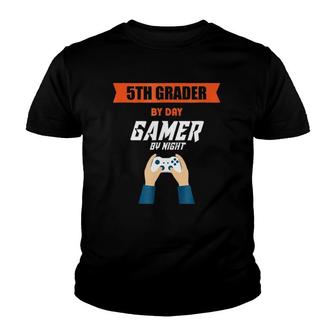 5Th Grader By Day Gamer Night Funny Student Gaming Youth T-shirt | Mazezy