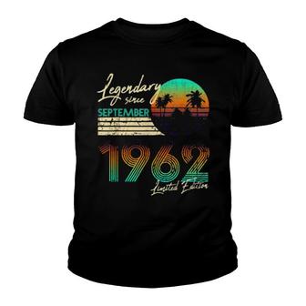 60 Birthday Legendary Since September 1962 Youth T-shirt | Mazezy