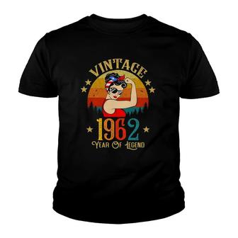 60Th Birthday Gift 60 Years Old For Women Retro Vintage 1962 Ver2 Youth T-shirt | Mazezy