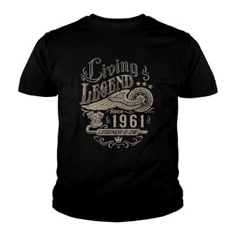 61St Birthday For Men - Living Legend Since 1961 Ver2 Youth T-shirt | Mazezy