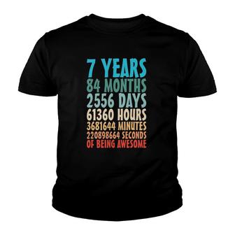 7 Years Of Being Awesome 84 Months 7Th Birthday 7 Years Old Youth T-shirt | Mazezy