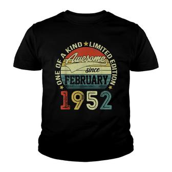 70 Year Old Awesome Since February 1952 70Th Birthday Youth T-shirt | Mazezy