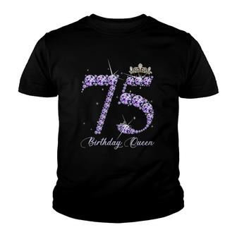 75 Years Old It's My 75Th Birthday Queen Diamond Heels Crown Youth T-shirt | Mazezy