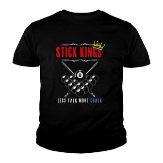 8 Ball Pool Billiards Funny Stick Kings Player Tee Gift Raglan Baseball Tee Youth T-shirt | Mazezy
