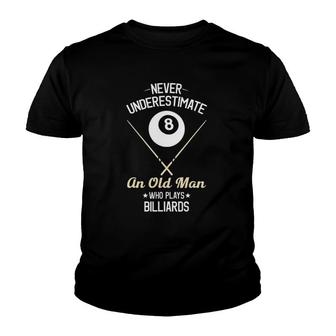 8 Ball Pool Funny Billiards Player Lover Dad Gifts Youth T-shirt | Mazezy