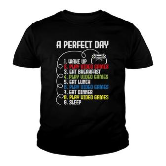 A Perfect Day - Funny Gaming Gamer Video Game Youth T-shirt | Mazezy