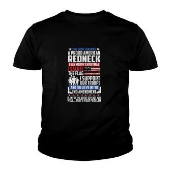 A Proud American Redneck Support Youth T-shirt - Thegiftio UK