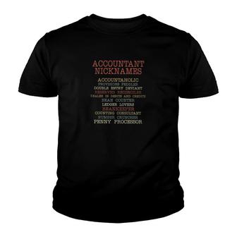 Accountant Nicknames Youth T-shirt | Mazezy