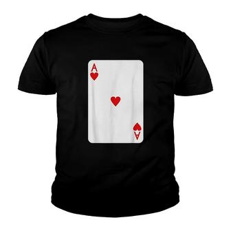 Ace Of Hearts Playing Cards Halloween Deck Of Cards Youth T-shirt - Thegiftio UK