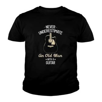 Acoustic Guitars Funny Vintage Guitarist Guitar Player Gift Youth T-shirt | Mazezy