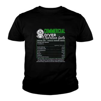 Addblack Commercial Diver Commercial Diver Nutrition Facts Youth T-shirt - Thegiftio UK