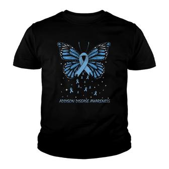Addison Disease Awareness Butterfly Youth T-shirt | Mazezy
