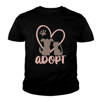 Adopt Rescue Pet Owner Rescue Mom Or Dad - Dog And Cat Youth T-shirt | Mazezy
