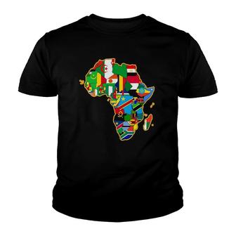 Africa Continent Flag Geography Youth T-shirt | Mazezy UK