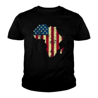 African American Usa Flag Patriotic 4Th Of July Juneteenth Youth T-shirt | Mazezy