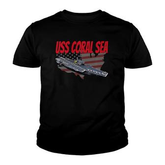 Aircraft Carrier Uss Coral Sea Cva-43 For Grandpa Dad Son Youth T-shirt | Mazezy