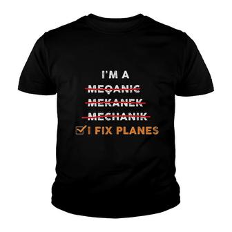 Airplanes Mechanic Youth T-shirt | Mazezy