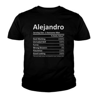 Alejandro Nutrition Funny Birthday Personalized Name Gift Youth T-shirt - Thegiftio UK