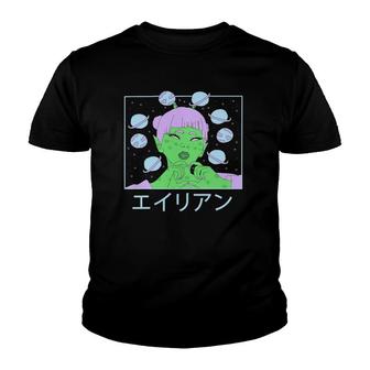 Alien Aesthetic Space Kawaii Youth T-shirt | Mazezy