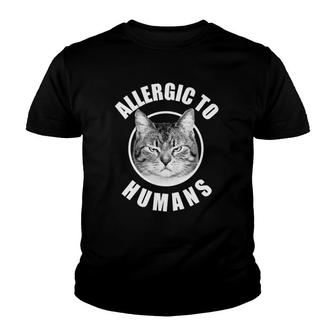 Allergic Cats Allergic To Humans Cats Funny Youth T-shirt | Mazezy