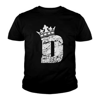Alphabet Initial Letter D And King Queen Crown Tee Youth T-shirt | Mazezy DE