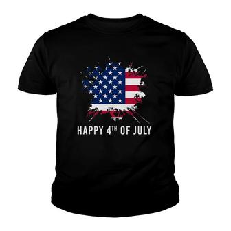 American Flag Happy 4Th Of July Youth T-shirt | Mazezy