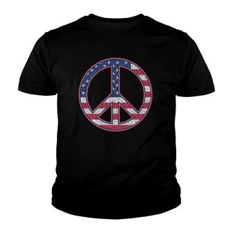 American Flag Peace Sign - America Pride - Usa Proud Patriot Youth T-shirt - Thegiftio UK